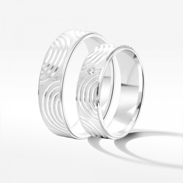 Obrączki ślubne z białego złota 6mm