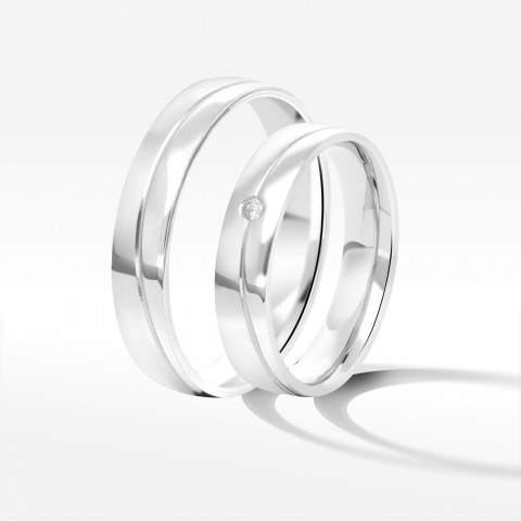 Obrączki ślubne z białego złota 4.5mm