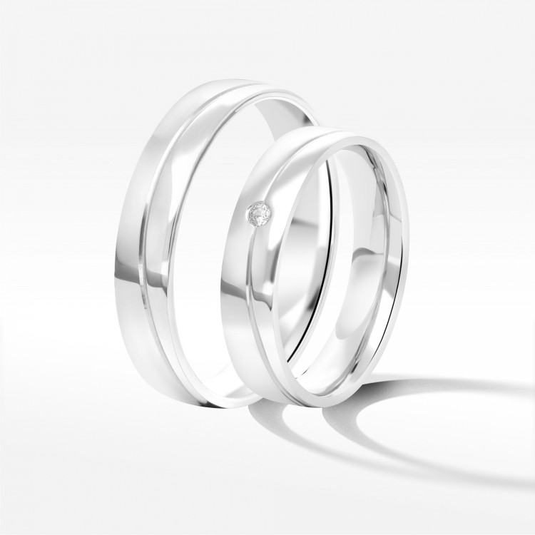 Obrączki ślubne z białego złota 4.5mm