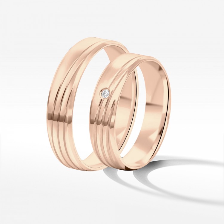 Obrączki ślubne z różowego złota 5mm