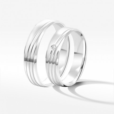 Obrączki ślubne z białego złota 5mm