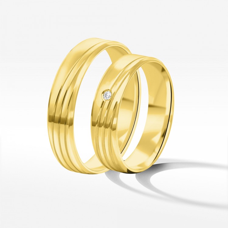 Obrączki ślubne z żółtego złota 5mm