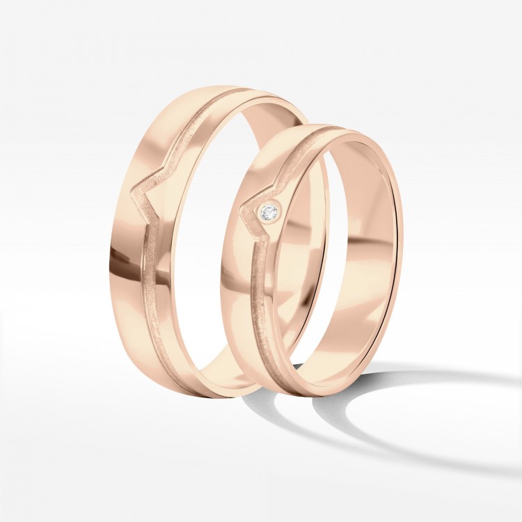 Obrączki ślubne z różowego złota 4.6/5.5mm