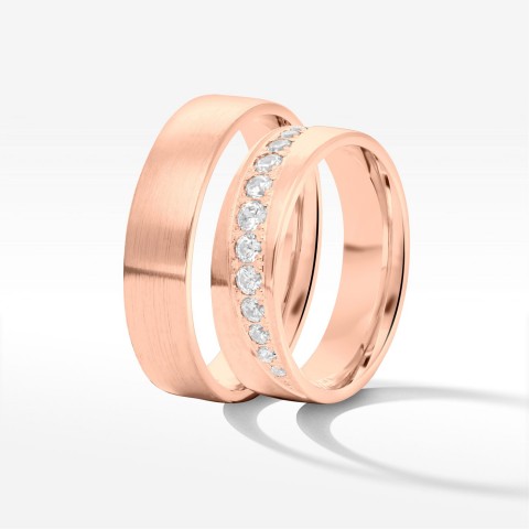 Obrączki ślubne z różowego złota 5.5mm półokrągłe