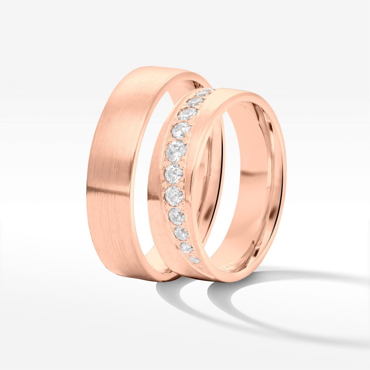 Obrączki ślubne z różowego złota 5.5mm półokrągłe