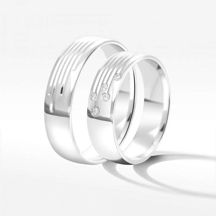 Obrączki ślubne z białego złota 5.5mm