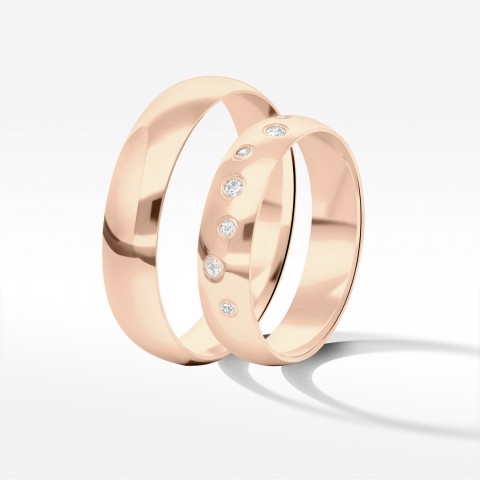 Obrączki ślubne z różowego złota 5mm