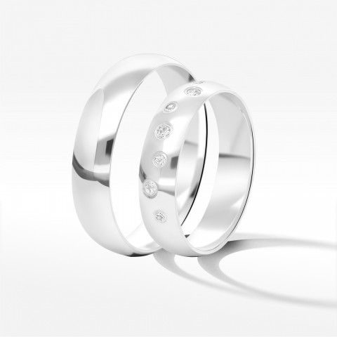 Obrączki ślubne z białego złota 5mm