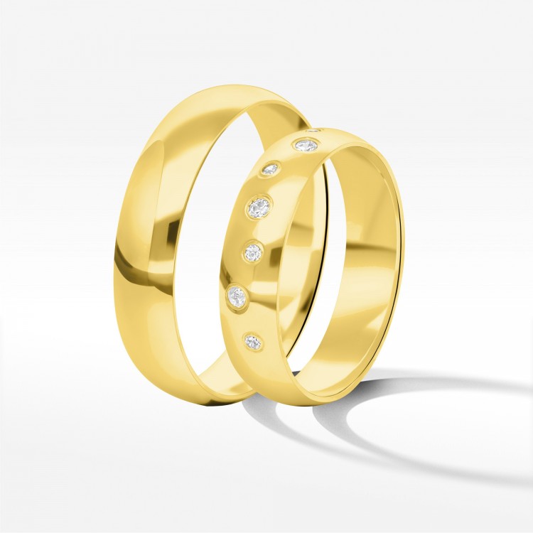 Obrączki ślubne z żółtego złota 5mm