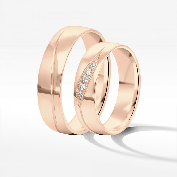 Obrączki ślubne z różowego złota 5.5mm