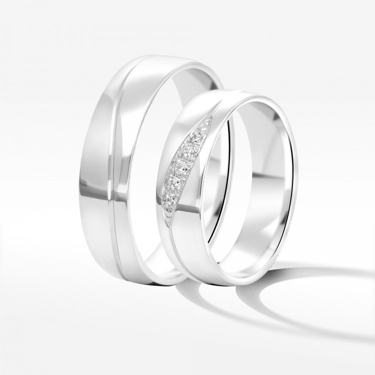 Obrączki ślubne z białego złota 5.5mm