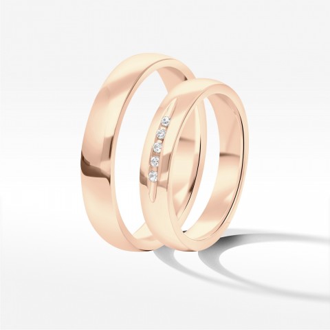 Obrączki ślubne z różowego złota 4mm
