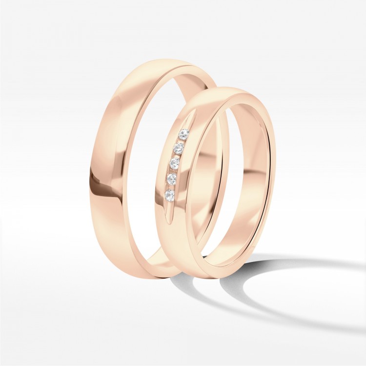 Obrączki ślubne z różowego złota 4mm