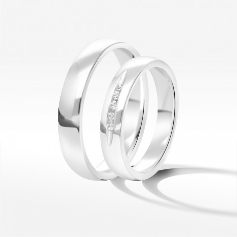 Obrączki ślubne z białego złota 4mm