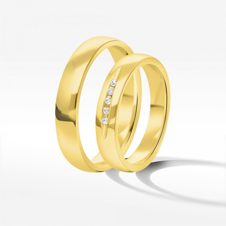 Obrączki ślubne z żółtego złota 4mm