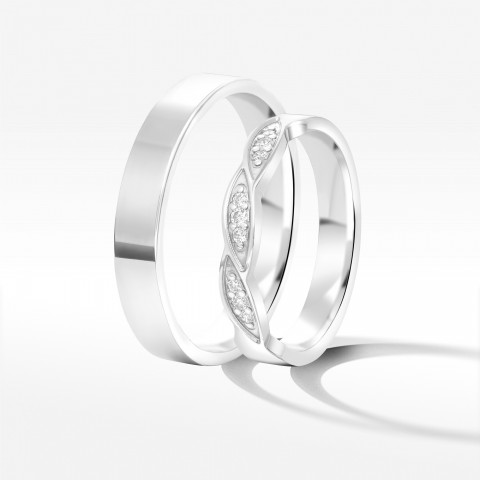 Obrączki ślubne z białego złota 3.5mm