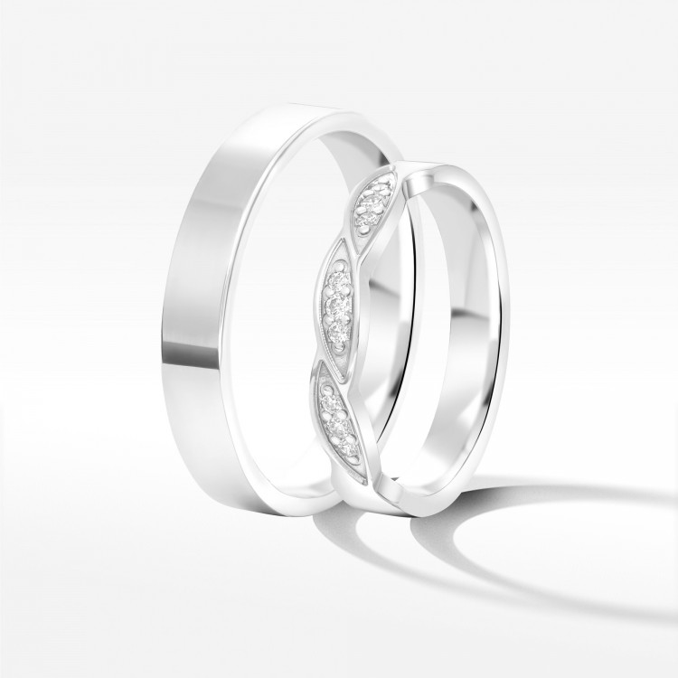 Obrączki ślubne z białego złota 3.5mm