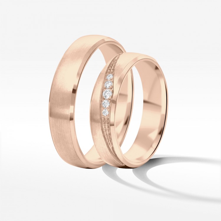 Obrączki ślubne z różowego złota 5mm