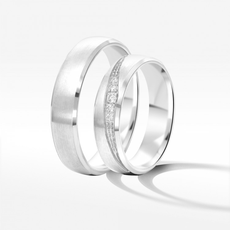 Obrączki ślubne z białego złota 5mm