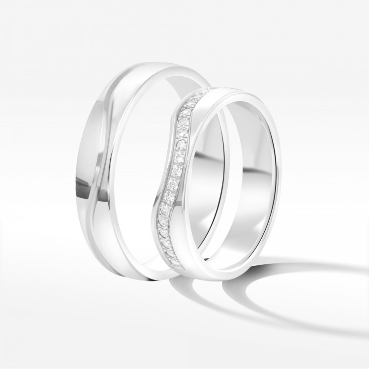 Obrączki ślubne z białego złota 4.5mm