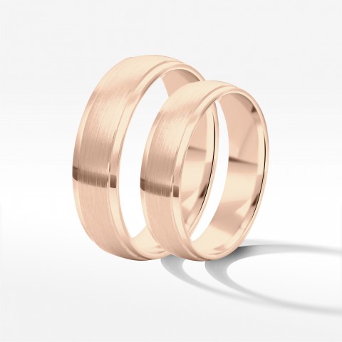 Obrączki ślubne z różowego złota 6mm