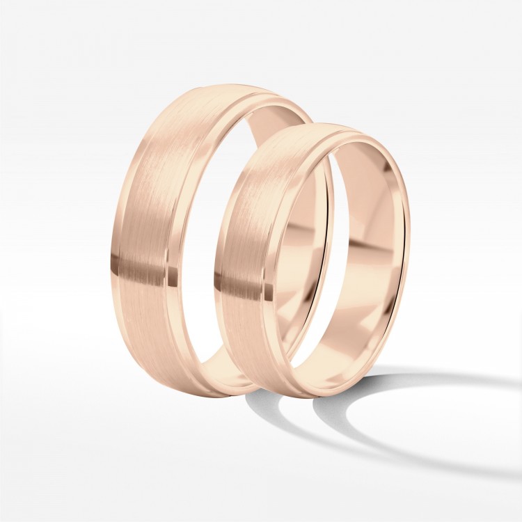 Obrączki ślubne z różowego złota 6mm