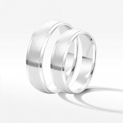 Obrączki ślubne z białego złota 6mm
