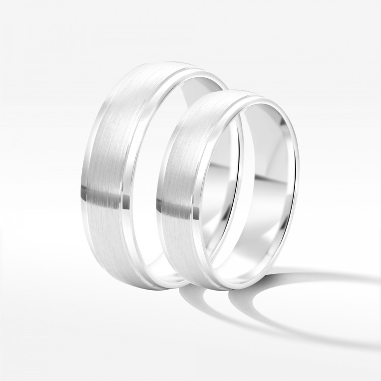 Obrączki ślubne z białego złota 6mm