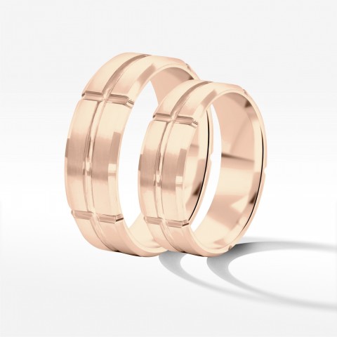 Obrączki ślubne z różowego złota 6mm