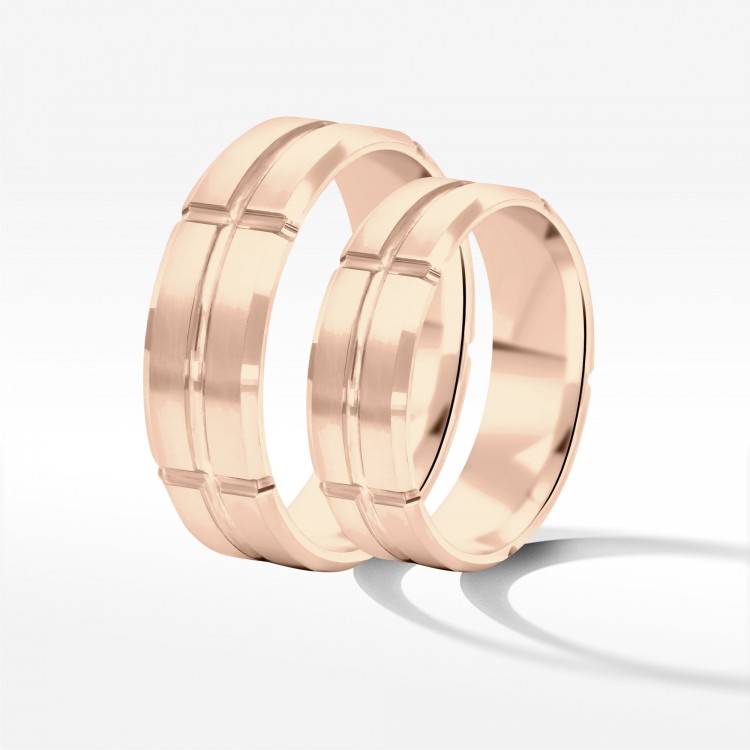 Obrączki ślubne z różowego złota 6mm