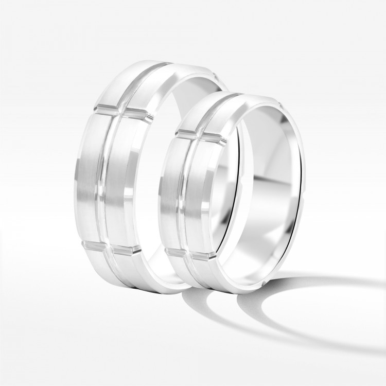 Obrączki ślubne z białego złota 6mm