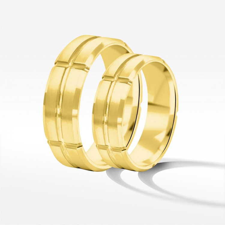 Obrączki ślubne z żółtego złota 6mm