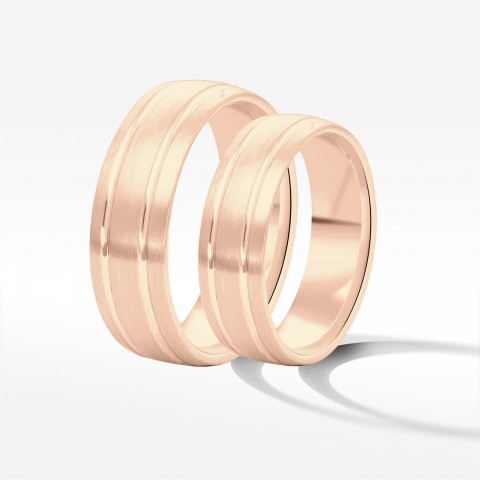 Obrączki ślubne z różowego złota 6mm