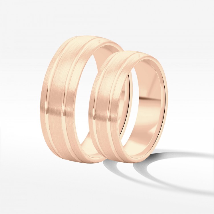 Obrączki ślubne z różowego złota 6mm