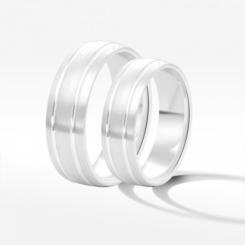 Obrączki ślubne z białego złota 6mm