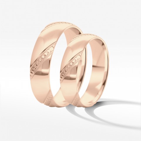 Obrączki ślubne z różowego złota 5mm