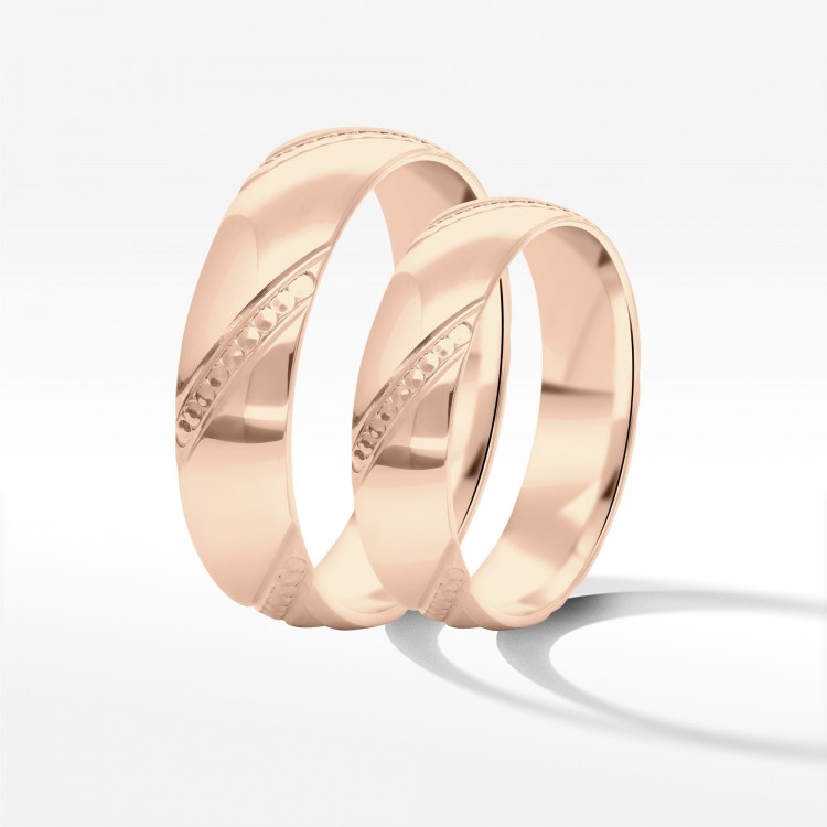Obrączki ślubne z różowego złota 5mm