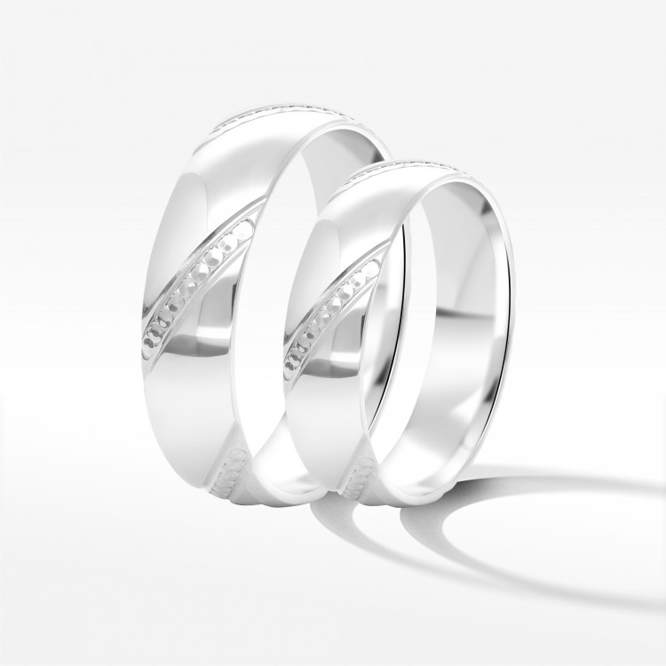 Obrączki ślubne z białego złota 5mm