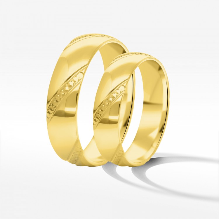 Obrączki ślubne z żółtego złota 5mm