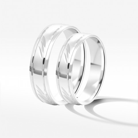 Obrączki ślubne z białego złota 5mm