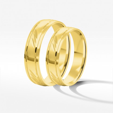Obrączki ślubne z żółtego złota 5mm
