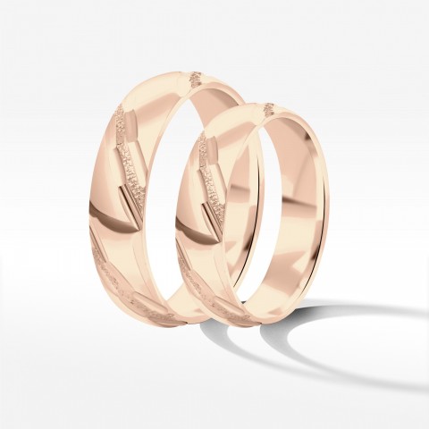 Obrączki ślubne z różówego złota 5mm