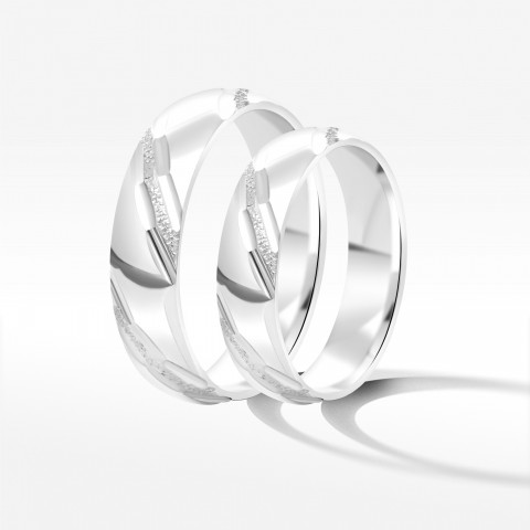 Obrączki ślubne z białego złota 5mm