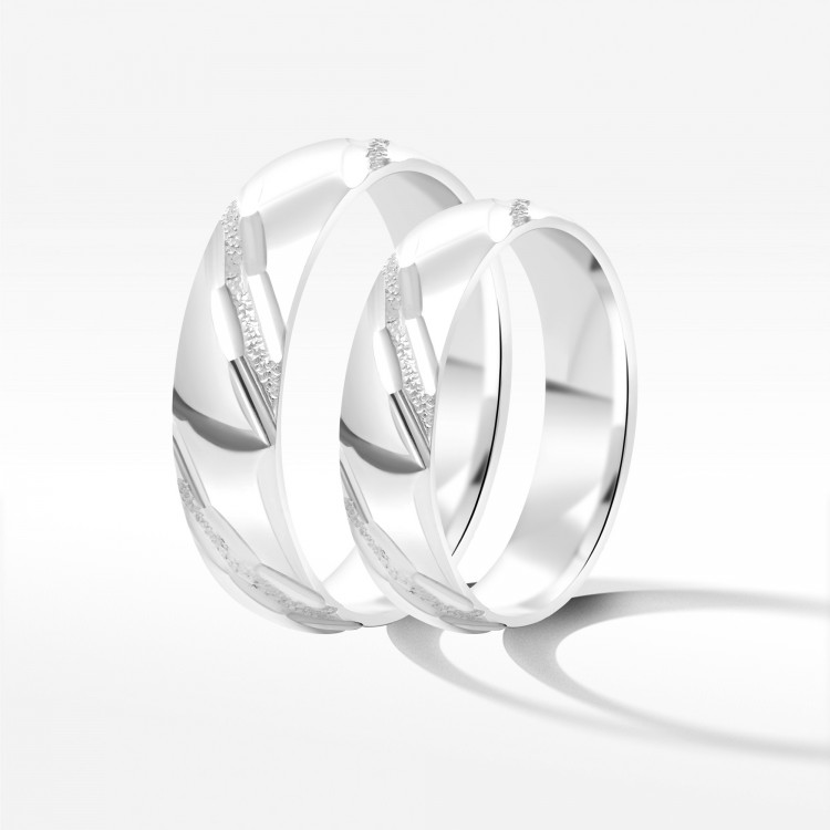 Obrączki ślubne z białego złota 5mm