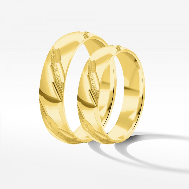 Obrączki ślubne z żółtego złota 5mm