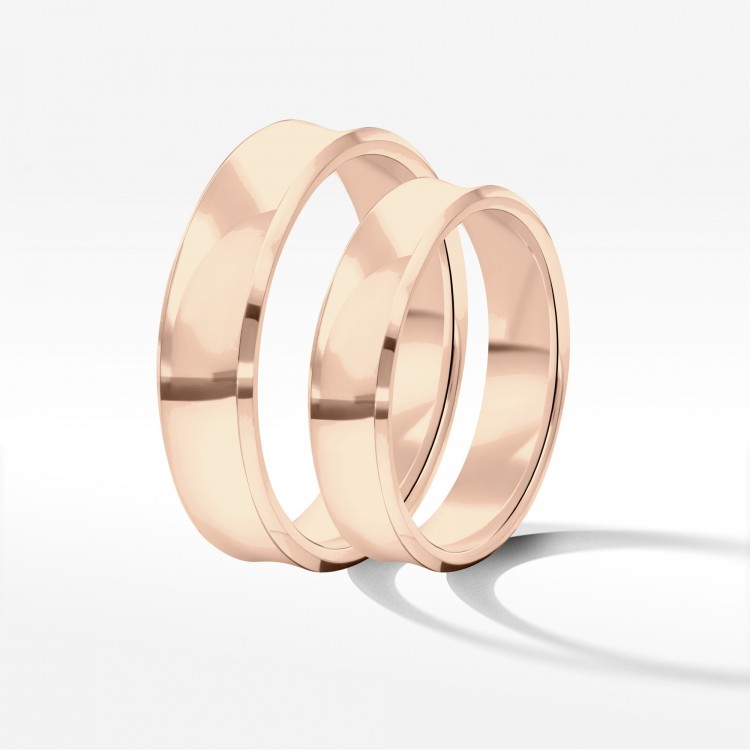 Obrączki ślubne z różówego złota 5mm