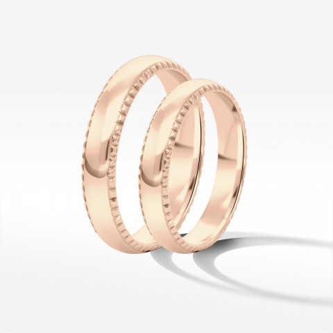 Obrączki ślubne z różówego złota 4mm