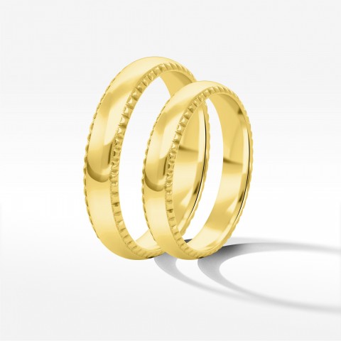 Obrączki ślubne z żółtego złota 4mm