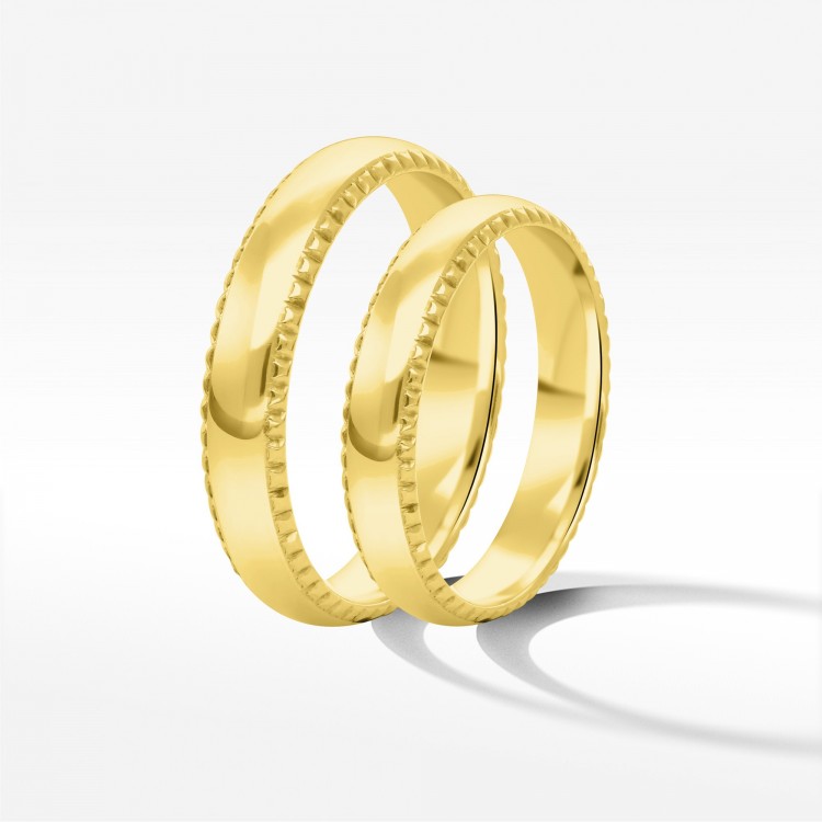Obrączki ślubne z żółtego złota 4mm