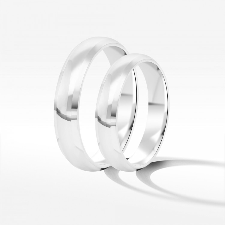 Obrączki ślubne z białego złota 4mm